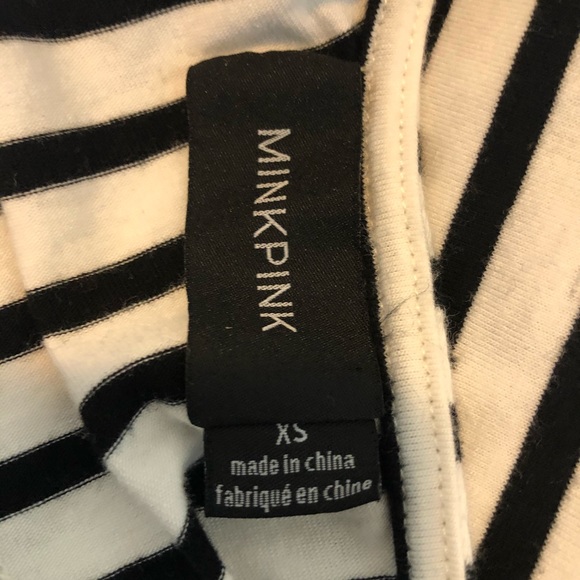 MINKPINK BLACK AND WHITE STRIPPED BODY SUIT XS - Picture 8 of 12